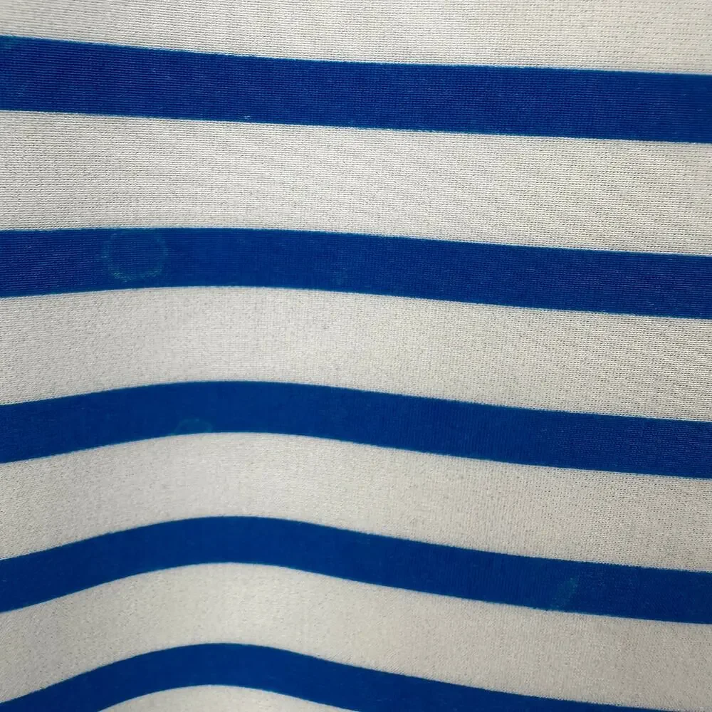 Cabana Life Zipper Swim Dress Cover Up Stripes UPF 50+ Blue White Women's Large